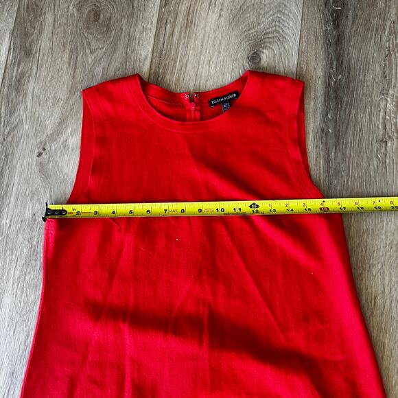 EILEEN FISHER Women's Sleeveless Wool Midi Dress Size XS In Red - Picture 4 of 7